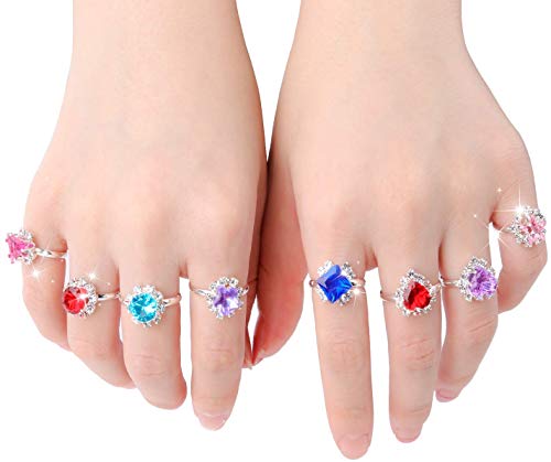image for MIYIZOM Little Girl Girls Crystal Adjustable Rings, Princess Jewelry F