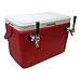 NY Brew Supply 50' Stainless Steel Coils Jockey Box Cooler with Double Faucet, 28 quart, Red