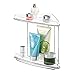mDesign Steel/Plastic Freestanding Countertop Corner Shelf Organizer with 2-Tier Storage for Bathroom, Vanity, Cabinet, Counter - Holds Makeup, Bath Gel - Prism Collection - 2 Pack - Clear