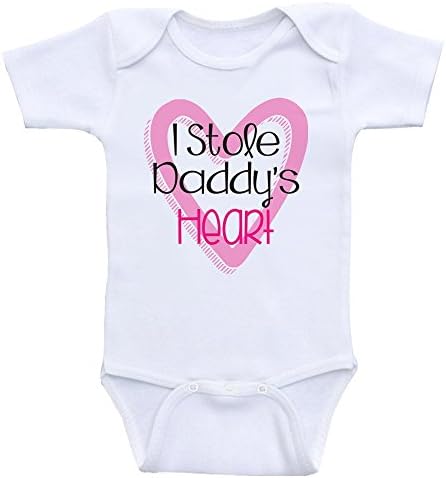 Heart Co Designs Baby Girl Onesies I Stole Daddy's Heart Baby Girl Clothes