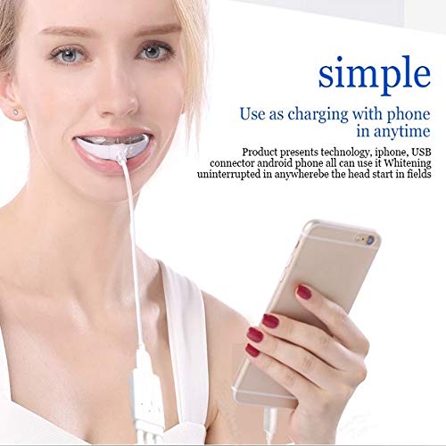Professional Teeth Whitening Kit, Complete All-in-One At-Home System,16-LED Whiten Accelarator Light,3 Hydrogen Peroxide Whitening Pens,Whiten Tray with iPhone/Android/USB Adapter for Home Use