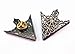 yueton 3 Pairs Golden Bronze Copper Metal Triangle Brooch, Collar Pins Decoration Parts