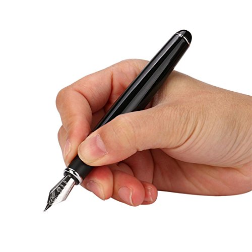 JinHao X750 Fountain Pen Matte Frosted Deluxe Black Extra Fine Nib (B)