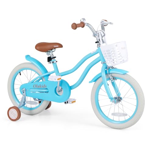 Olakids Kids Bike, 12 14 16 18 Inch Toddlers Bike with Training Wheels Basket S…
