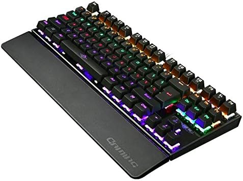 K28 Backlit Gaming Mechanical Keyboard Colorful LED USB Wired Game Keyboard 26 Keys Anti-ghosting Free Hand Care