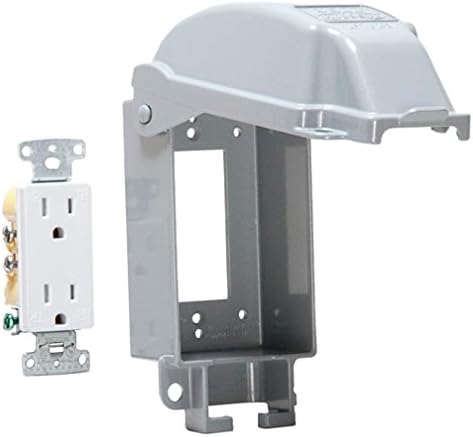 TayMac MD5881-0 1-Gang Vertical Mount Weatherproof Extra Duty While in Use Cover/Duplex Combo