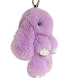 DJHbuy Cute Rex Rabbit Fur Fluffy Bunny Pompom Ball Doll Keychain Car Bag Keyring
