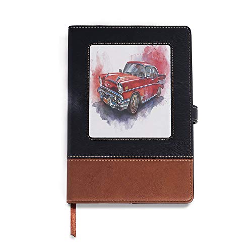 Thick Notebook,Watercolor,A5(6.1" x 8.6"),Suitable for choosing artists,Hand Drawn Old Fashioned Car Antique Motor Vehicle,