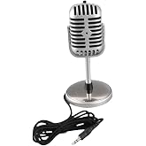 MOPFOL Adjustable Angle Wired Microphone Anti-Interference Plug and Play Wide Compatibility Classic Retro Vintage Condenser Mic Live Performance