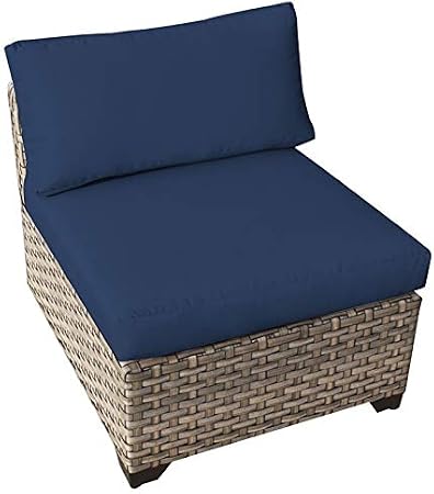 Amazon Com Bowery Hill Armless Patio Chair In Navy Set Of 2 Garden Outdoor