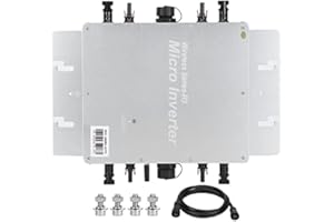 KUDOO Solar Grid Tie Inverter, 1600W Micro Inverter Solar Grid Tie System, Solar Photovoltaic Power System Power Inverter, Automatic Identification & IP65 Waterproof