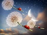 Diamond Painting Kits for Adults Full Drill - 5D Diamond Dotz Kits with Paint by Number Kits - Great Decor for Home,Living Room,Office,Kitchen,Shop (Dandelion Ladybug)