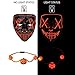 Gwei Halloween Mask Scary LED Light Up Mask -with Fun Necklace-for Festival Cosplay Halloween Festival Party (Red)