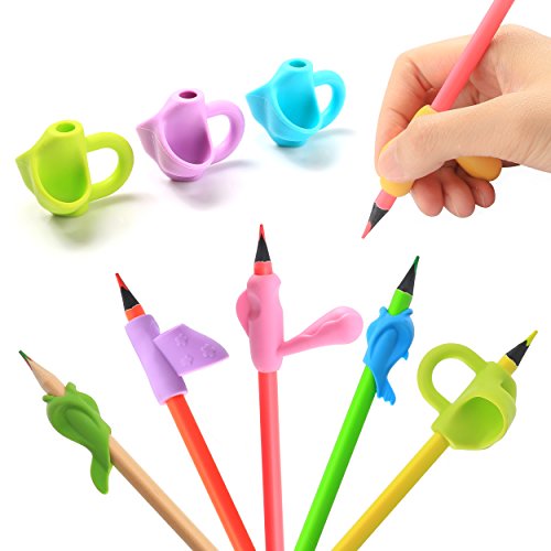 Pencil Grips,Kids Handwriting,Silicone Ergonomic Pen Writing Aid Grip Pencil Grip for Preschoolers for Special Needs (12PCS)