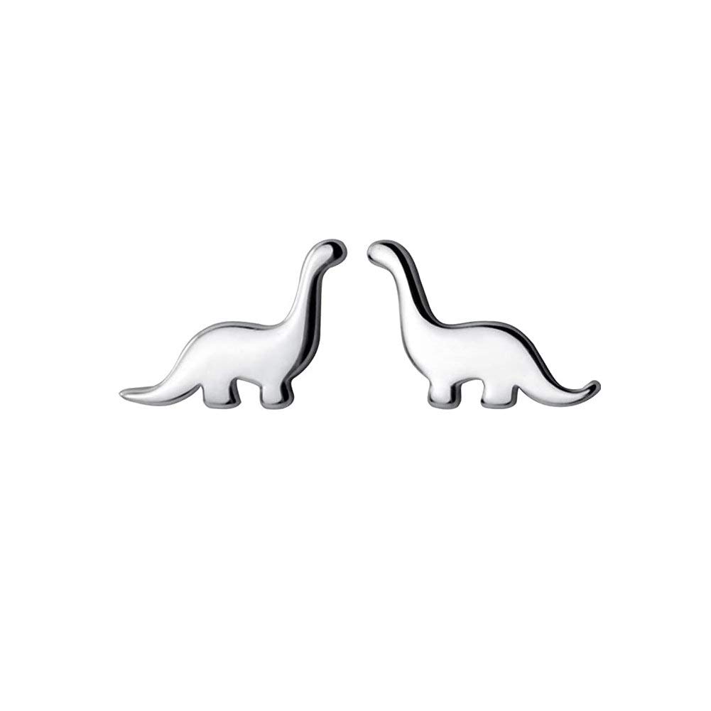 Tiny Dinosaur Stud Earrings S925 Sterling Silver Minimalist Animal Statement Earring Studs Cartilage Piercing Jewelry Gifts for Women Little Girls Sensitive Ears
