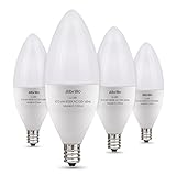 Albrillo E12 Bulb Candelabra LED Bulbs, 60 Watt Equivalent, Daylight White 5000K LED Chandelier Bulbs, Candelabra Base, Non-Dimmable LED Lamp, 4 Pack