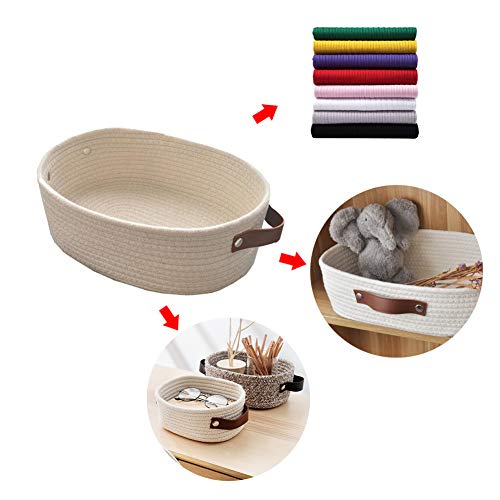 Sunormi Large Woven Rope Basket with Handles 13 x 10inch Storage