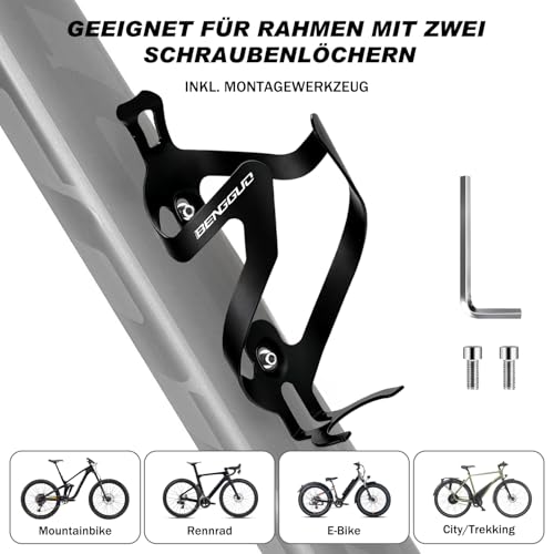 Bottle Holder Bicycle Pack of 2, 26 g Lightweight, Full Cast Aluminium, Drink Holder Bicycle, Bicycle Accessories, Adjustable Stop, for MTB & Road Bike