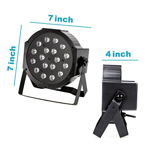 TSSS XL38 RGB PAR Light 18 LEDs DMX512 Color Mixing Wash Can Stage Light Disco DJ Wedding Party Show Live Concert Lighting - Thumbnail 5
