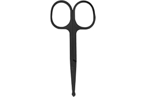MAGITOCH Stainless Steel Hair Grooming and Trimming Scissors Set,Facial Hair Small Grooming Scissors For Men Women Eyebrow, Nose Hair, Mustache, Beard, Eyelashes (Black-（B）)