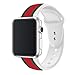Daze Colors Silicone Band for Apple Watch Replacement Bands for iWatch (White stripes, 42mm)