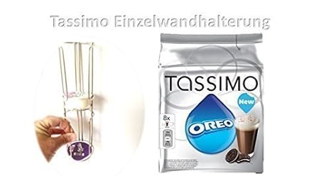 Tassimo Oreo Kakao, Heiße Schokolade, Trinkschokolade mit Keks Geschmack, 16 T-Discs (8 Portionen) + + Design Glastasse, Kaff