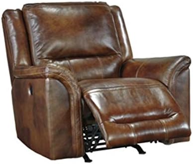 Ashley Furniture Signature Design - Jayron Power Rocker &amp; Recliner - Leather Reclining Sofa - Harness