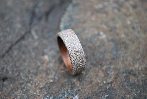 Black Walnut Bentwood Ring with Silver Beading