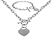 Comelyjewel Chain Necklace for Women, 18K White Gold Plated Chunky Chain Link Necklace with Heart Hypoallergenic Jewelry for Women (Length: 18