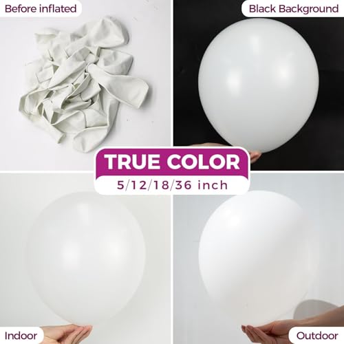 Bezente White Balloons Latex Party Balloons, 100 Pack 12 inch Round Helium Balloons for Graduation Retirement Wedding Birthday Engagement Bridal Shower Party Backdrop Decorations