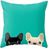 Yoler Pillow Case Decorative Cute Puppies Art Outdoor Sofa Cushion Satin Bright Colorful Painting Pillowcases