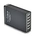 ETvalley 50W 6 USB Ports Charger Desktop Charger Charging Station for Apple Samsung Android and Other Devices (Black)