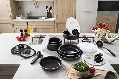 Tefal L2009802 Set de poêles et casseroles - Ingenio 5 Essential Noir Set 10 Pièces - Tous feux sauf induction