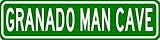 GRANADO MAN CAVE Sign - Personalized Aluminum Last Name Street Sign - 6 x 24 Inches