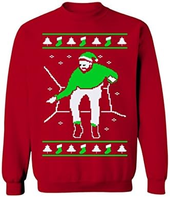 Adult Christmas Hotline Bling Funny Ugly Christmas Crew Neck Sweatshirt - 5X - Large (Red)