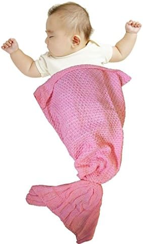 Kpblis174; Pink Princess Style Soft Knitted Baby Blanket Mermaid Throw Blankets for Kids 20" 35"