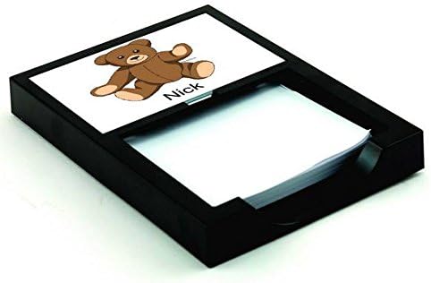Personalized Friendly Folks Cartoon Memo Pad Holder Gift: Teddy Bear - Male Great for children, room décor, nursery