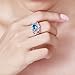 Veunora Ladies' 925 Sterling Silver 8x8mm Blue Topaz Filled Twisted Knot Ring Size 6