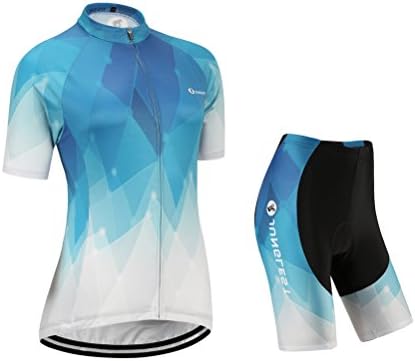 JUNGLEST Women's cycling jersey and shorts set,short sleeve,padded Chest 38'-40'