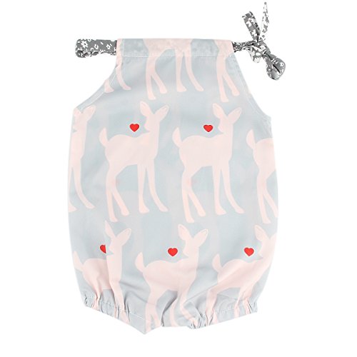 Newborn Infant Baby Boys Girls Deer Printed Onesie Summer Romper Bodysuit