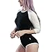 Littleforbig Adult Baby Diaper Lover ABDL Snap Crotch Romper Onesie - Baseball Reglan Sleeves, Black, Medium