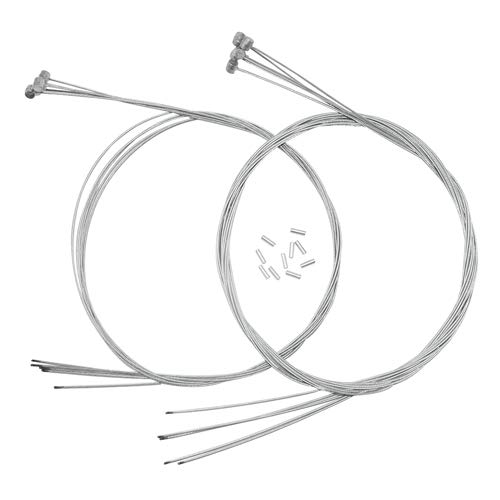 XLX 10PCS 1.77mm Bicycle Electric Vehicle Brake Cable Gear Line T Type Chuck Thin Steel Wire Mountain Bike Brake Line Throttle Linkage Cable Crimp Wire and 10pcs Brake Cable Housing Ferrule End Caps