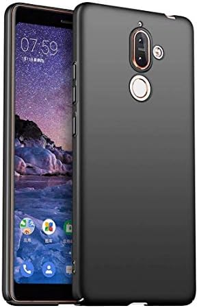 Designer Hub Double Dip Ultra-Slim Fit Non-Slip Rubberised Polycarbonate Back Cover for Nokia 8.1 Black