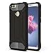Huawei P Smart Case, Huawei Enjoy 7S Case, Ranyi [Premium Hybrid Protection] [Metal Texture] [Shock-Proof] Dual Layer Rugged Full Body Protective Case for Huawei P Smart/Huawei Enjoy 7S (Black)