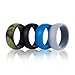 SYOURSELF Silicone Rings Women, Rubber Wedding Rings, 4 Pack Thick, Breathable, Stackable, Comfortable, Wide Ergonomic Design Rubber Wedding Rings Bands for Sports, Outdoors + Gift Box