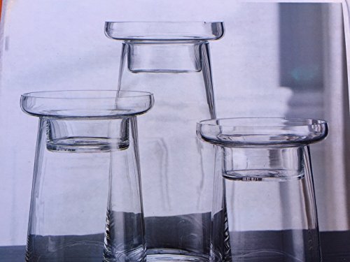 Terra Set of Three Hand Blown Glass Candleholders / Vases