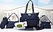 SoHo diaper bag Tribeca 9 pieces nappy tote bag for baby Mom Dad Stylish Insulated unisex Multifuncation travel Large Capacity Durable Includes Changing Pad, Stroller straps mesh organizer，Blue