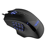 HAVIT HV-MS735 16400 DPI High Precision Laser MMO Gaming Mouse RGB LED Wired Mice with 19 Programmable Buttons Optical Sensor Pixart PMW3360
