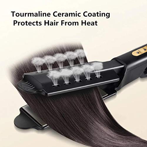 Hair Straightener,Portable Straightener Comb,Quick Styling Electric Hot Comb for Men and women,Wet and Dry Dual Use Anti-Scald Ceramic Ionic Hair Brush For All Hair Types,Home & Travel (Black)