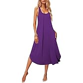 Ekouaer Women Nightgowns Long Sleeveless Sleepshirt Soft Tank Sleepwear Full Slip Nightshirt S-XXL